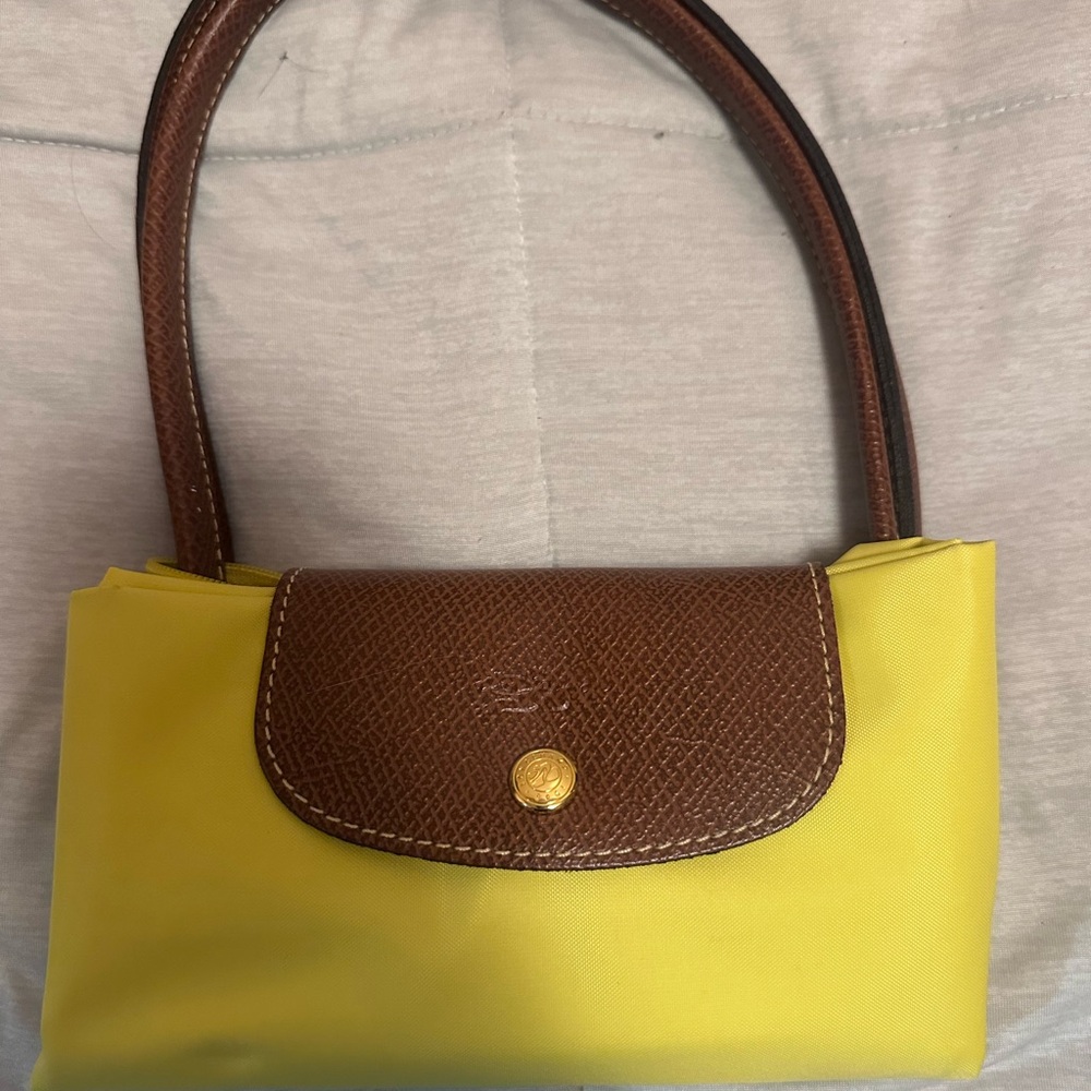 Longchamp Yellow and Brown Shoulder Bag
